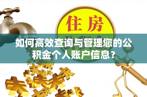 西贡如何高效查询与管理您的公积金个人账户信息？